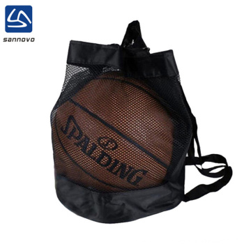 wholesale black waterproof polyester mesh basketball drawstring bag